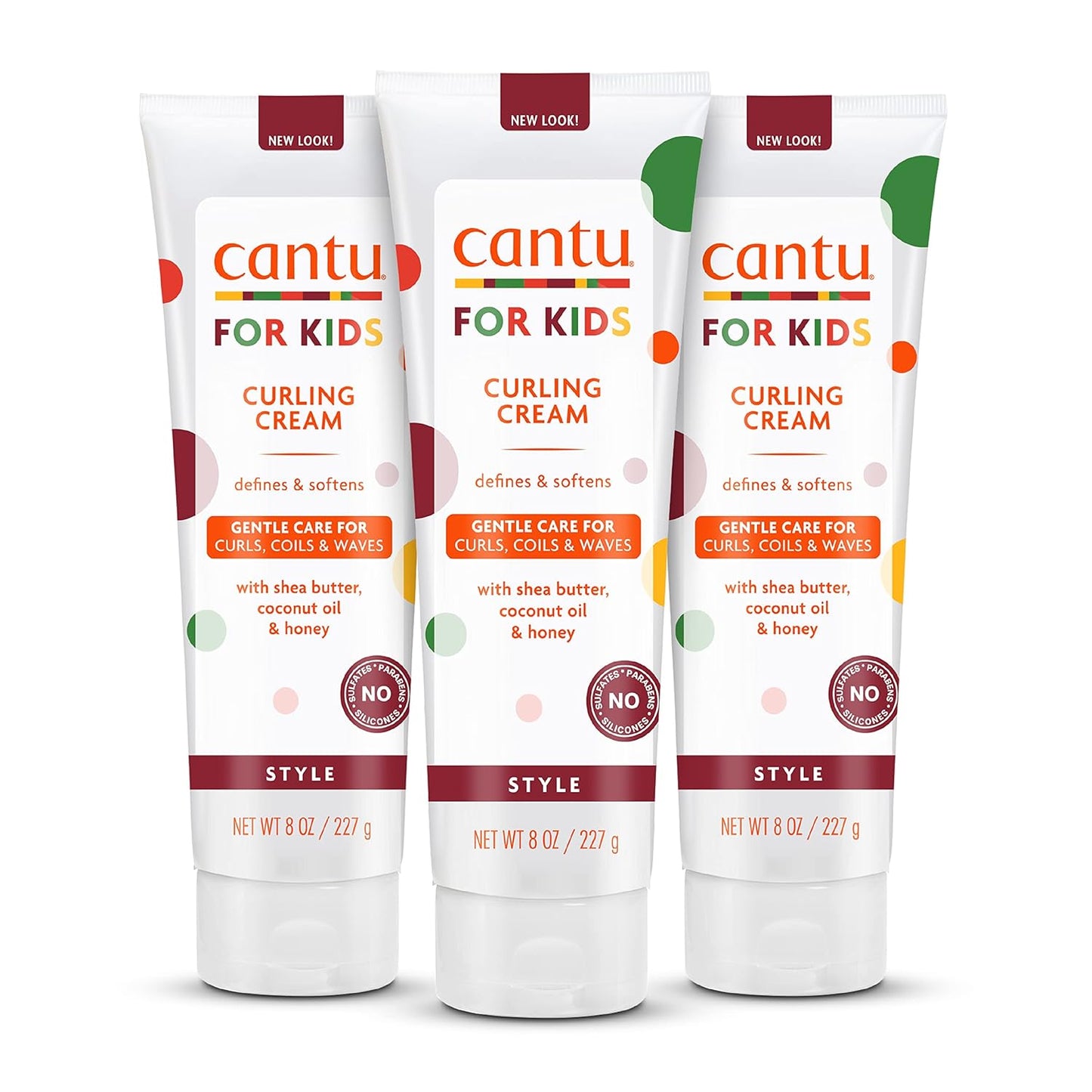 Care for Kids Paraben & Sulfate-Free Curling Cream with Shea Butter, 8 Oz (Pack of 3)