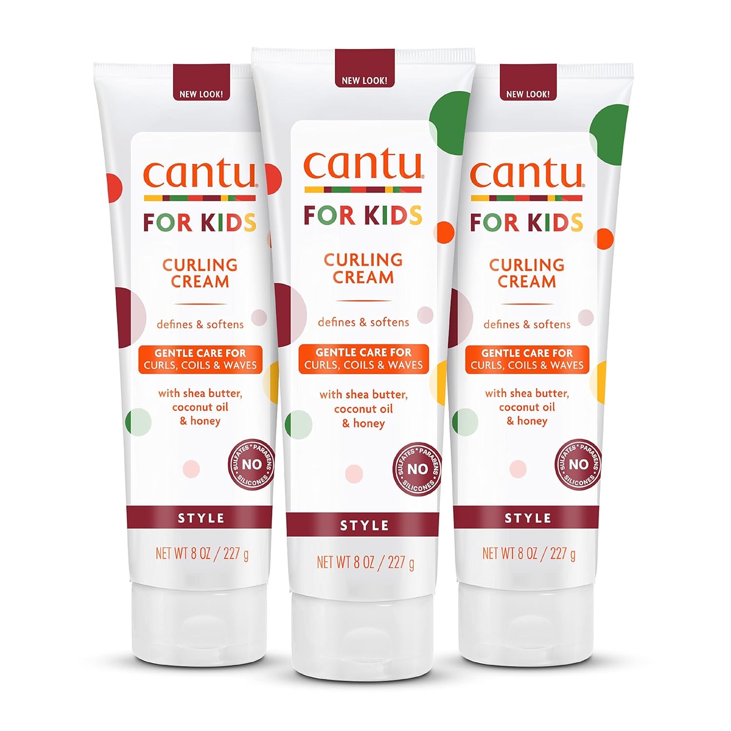 Care for Kids Paraben & Sulfate-Free Curling Cream with Shea Butter, 8 Oz (Pack of 3)