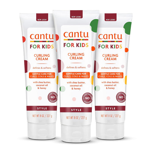 Care for Kids Paraben & Sulfate-Free Curling Cream with Shea Butter, 8 Oz (Pack of 3)