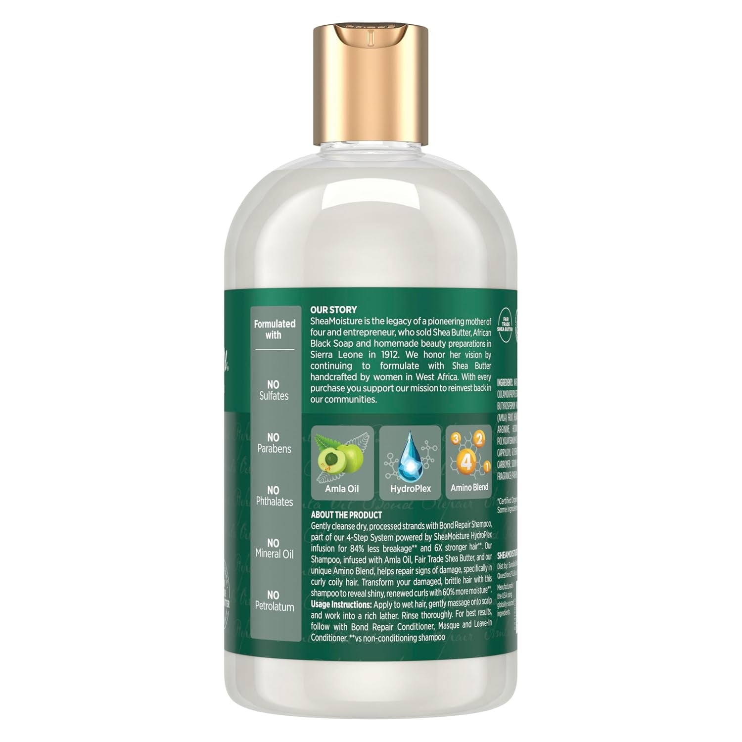Bond Repair Shampoo Amla Oil Deeply Cleanses and Removes Build up to Repair Hair Bonds with Hydroplex Technology and Amla Oil with Restorative Hydroplex Infusion 13Fl Oz