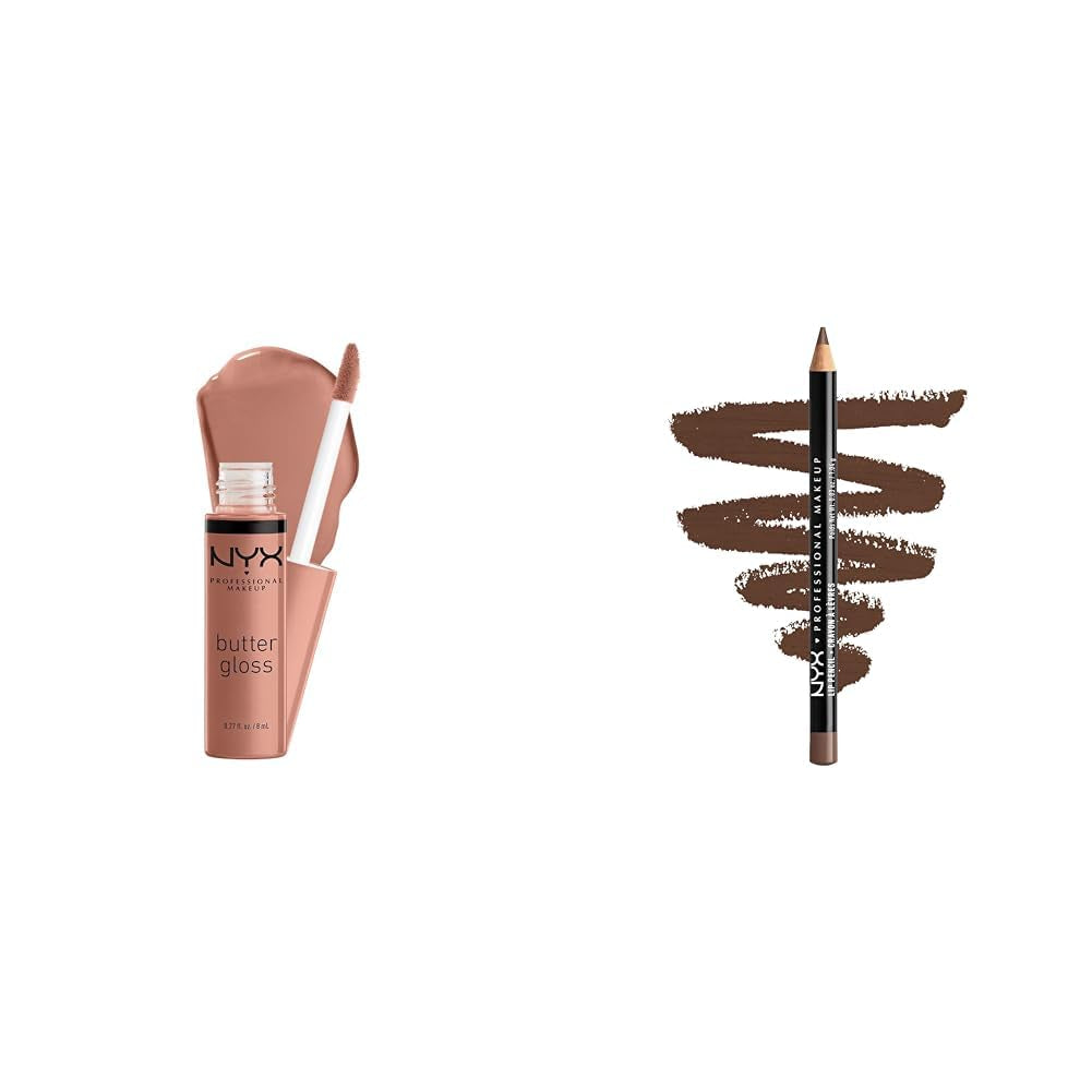 Butter Lip Gloss & Slim Lip Liner Pencil Bundle in Madeleine & Espresso, 1 Kit