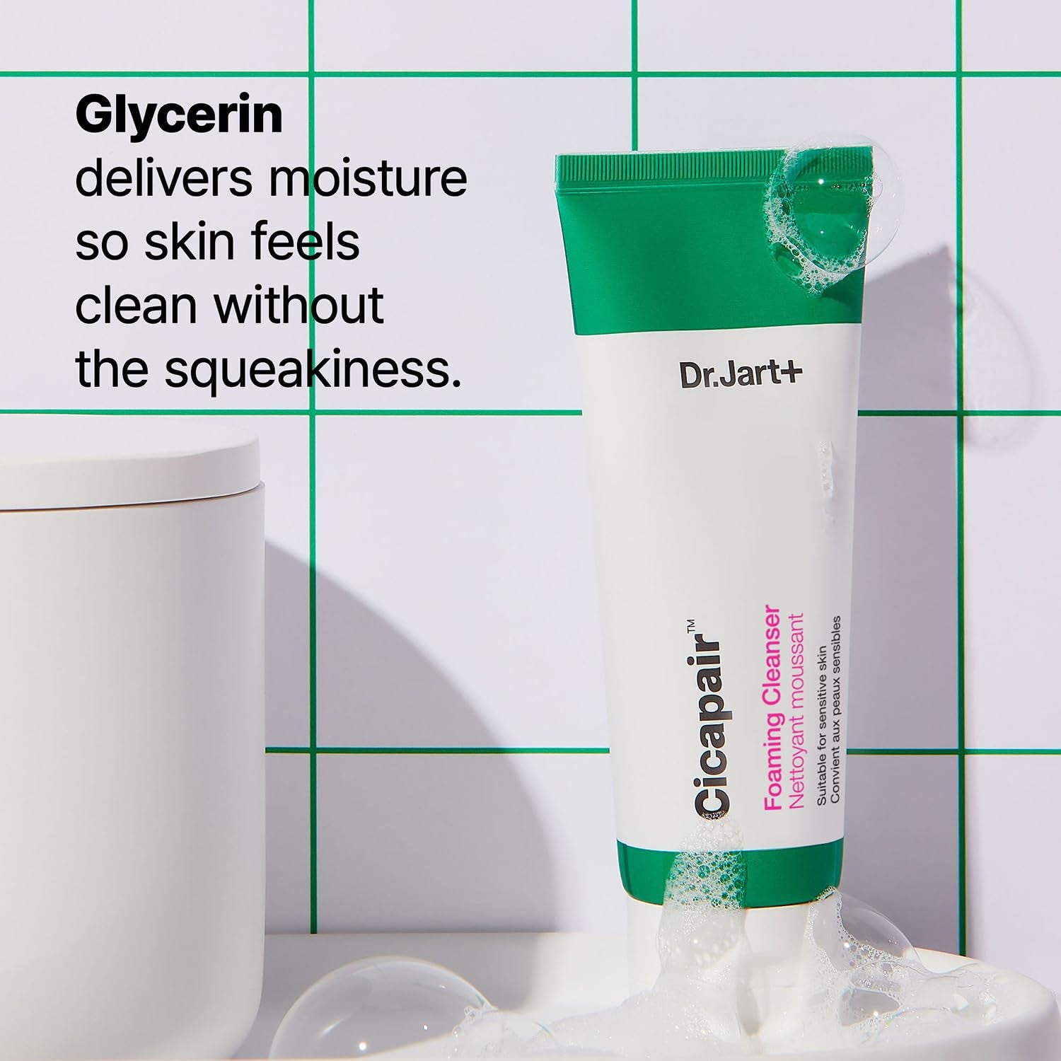 Dr.Jart+ Cicapair™ Foaming Face Wash Cleanser with Centella Asiatica | Korean Skin Care, 3.38 Fl Oz