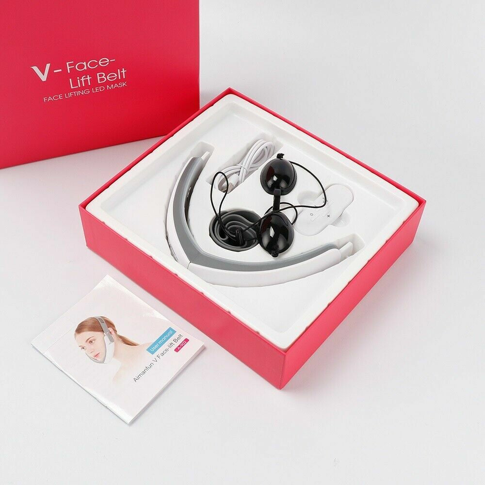 Electric V-Face Lift Red Blue Light Vibration Massage Skin Lifting Beauty Device