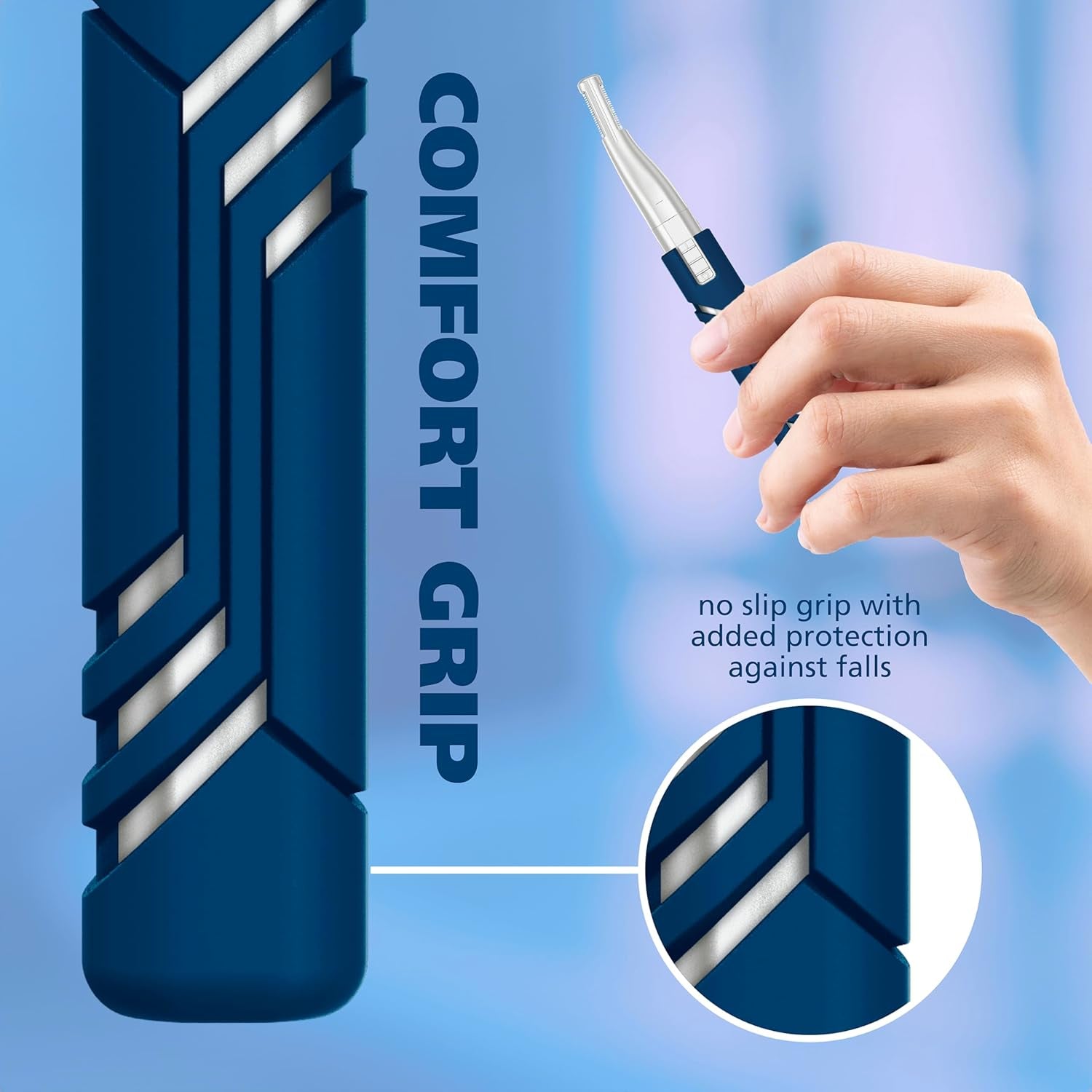 Dualtech® Lithium Battery Dual Sided Eyebrow, Bikini, and Facial Hair Removal Trimmer for Women with Rubber Grip – Model 3026636