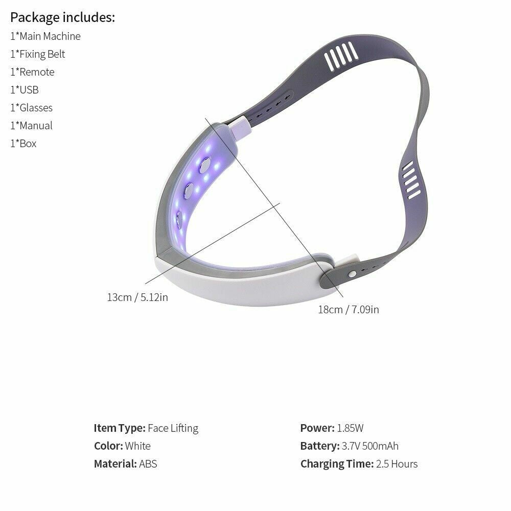 Electric V-Face Lift Red Blue Light Vibration Massage Skin Lifting Beauty Device