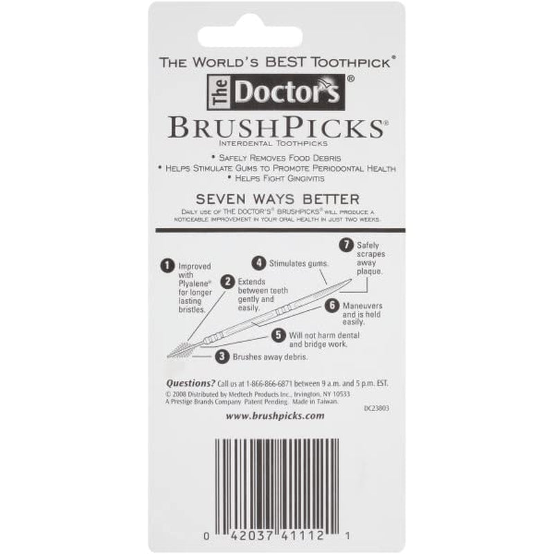 Brushpicks Interdental Toothpicks | 120-Picks per Pack | (6-Pack)