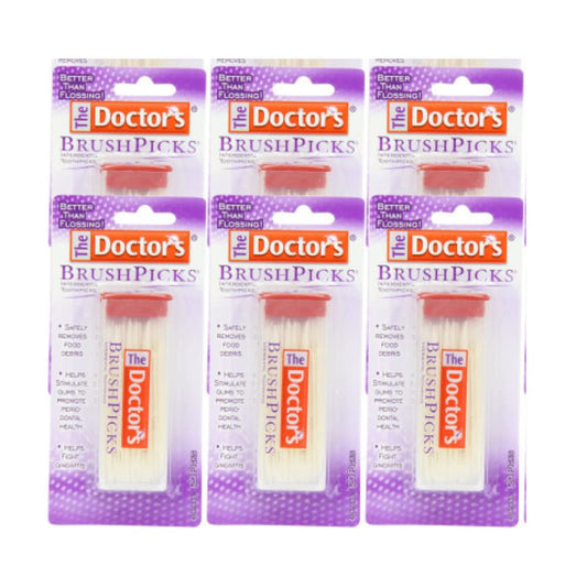 Brushpicks Interdental Toothpicks | 120-Picks per Pack | (6-Pack)