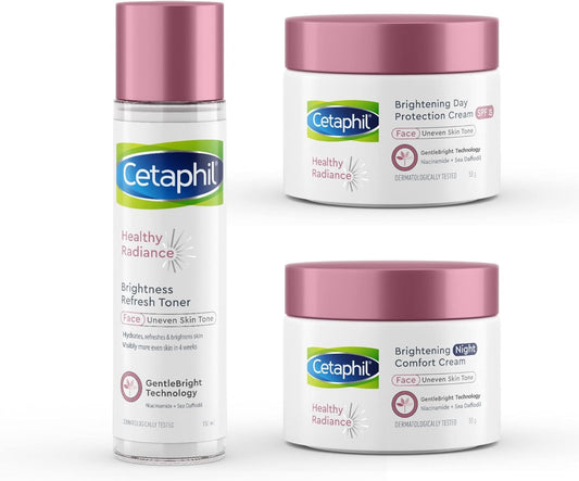  Radiance Brightening Skin Care Bundle with Face Day Cream, Night Cream, Facial Toner with Niacinamide 