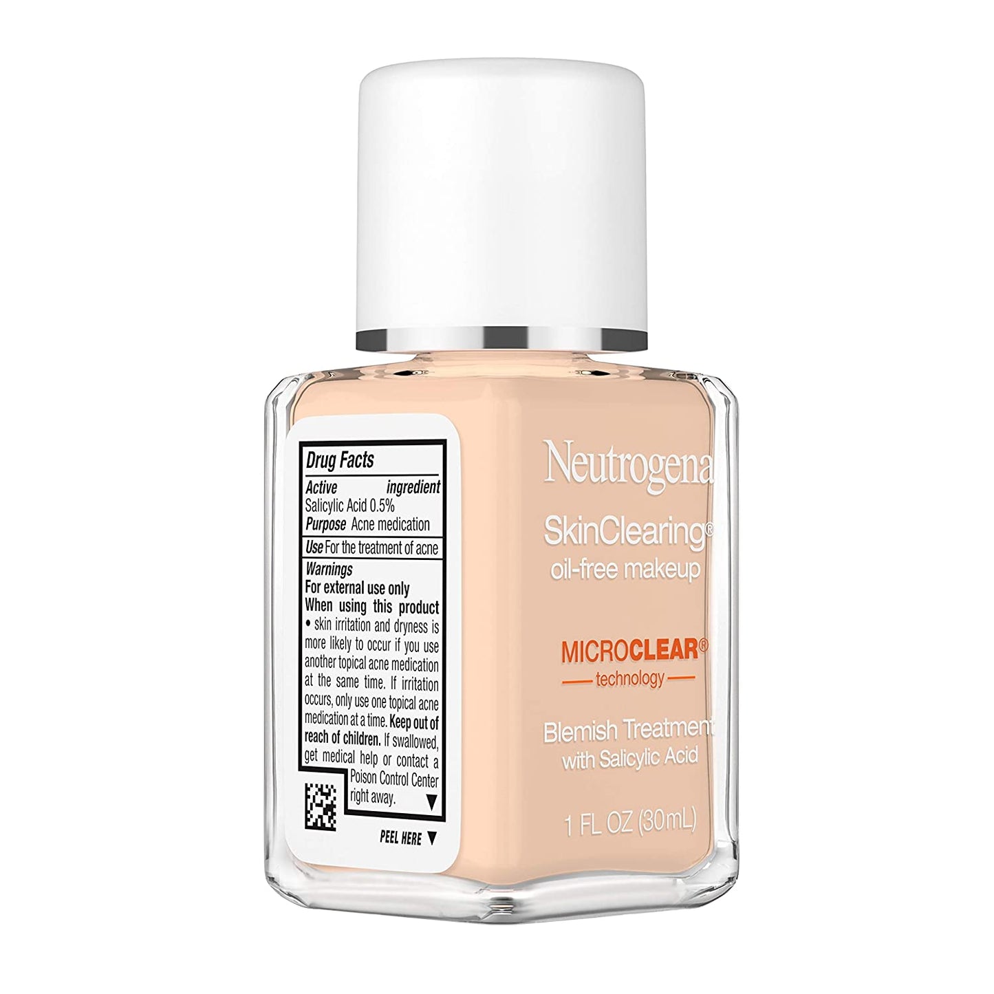 Skinclearing Oil-Free Acne and Blemish Fighting Liquid Foundation With.5% Salicylic Acid Acne Medicine, Shine Controlling Makeup for Acne Prone Skin, 40 Nude, 1 Fl. Oz