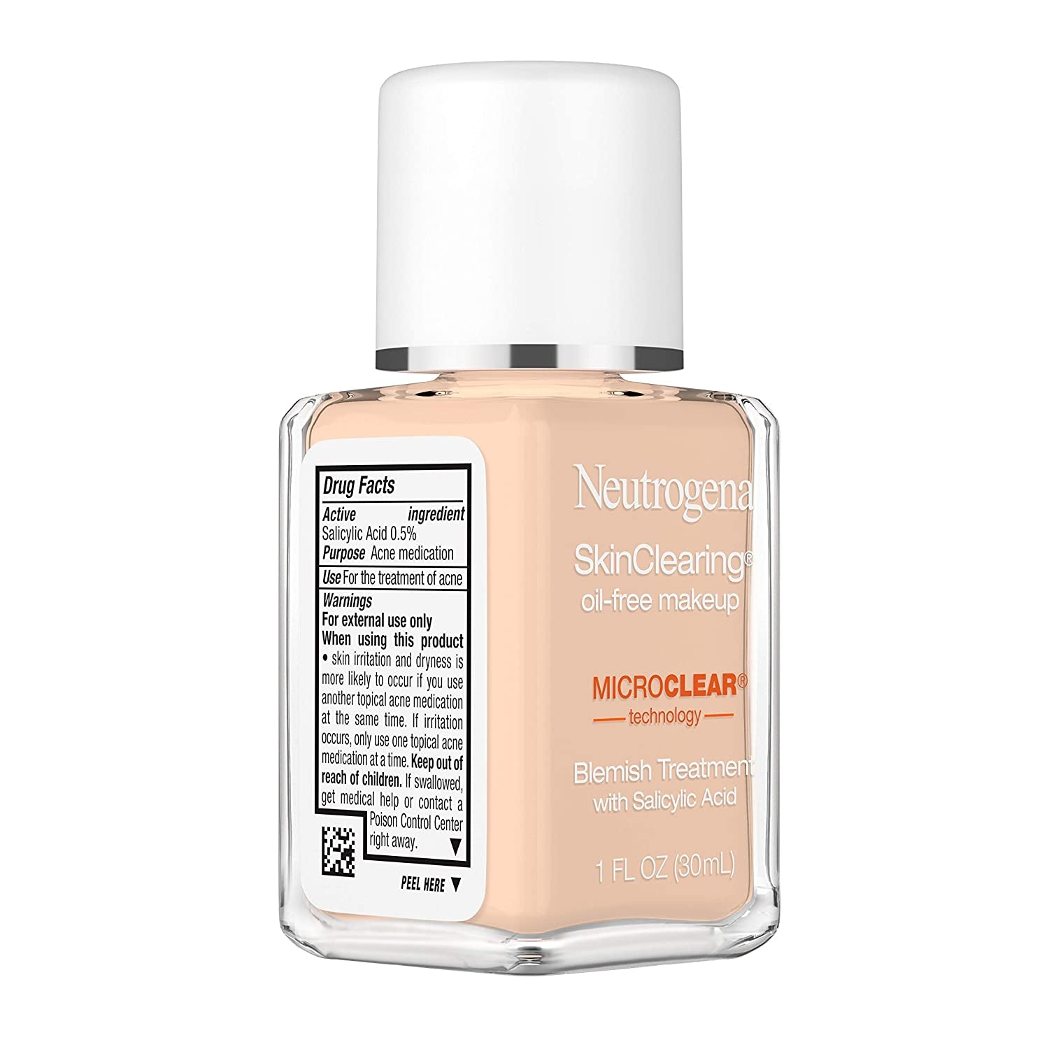 Skinclearing Oil-Free Acne and Blemish Fighting Liquid Foundation With.5% Salicylic Acid Acne Medicine, Shine Controlling Makeup for Acne Prone Skin, 40 Nude, 1 Fl. Oz