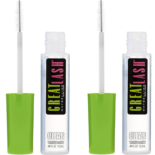 Great Lash Clear Mascara, Conditioning Formula for Lashes and Eyebrows for a Natural Eye Makeup Look, 2 Count