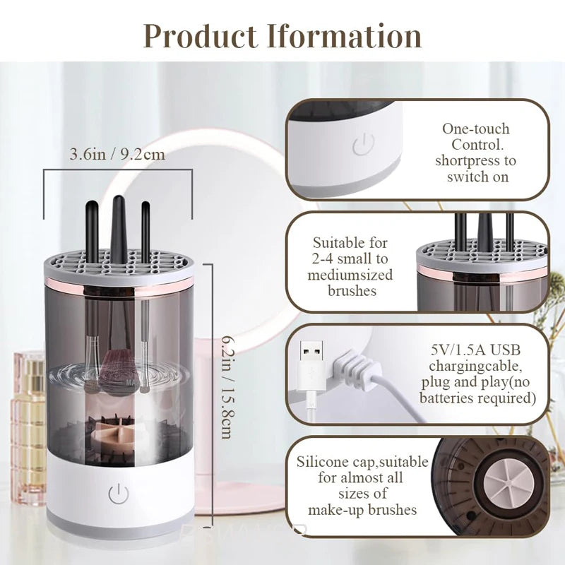  Portable Electric Makeup Brush Cleaner 