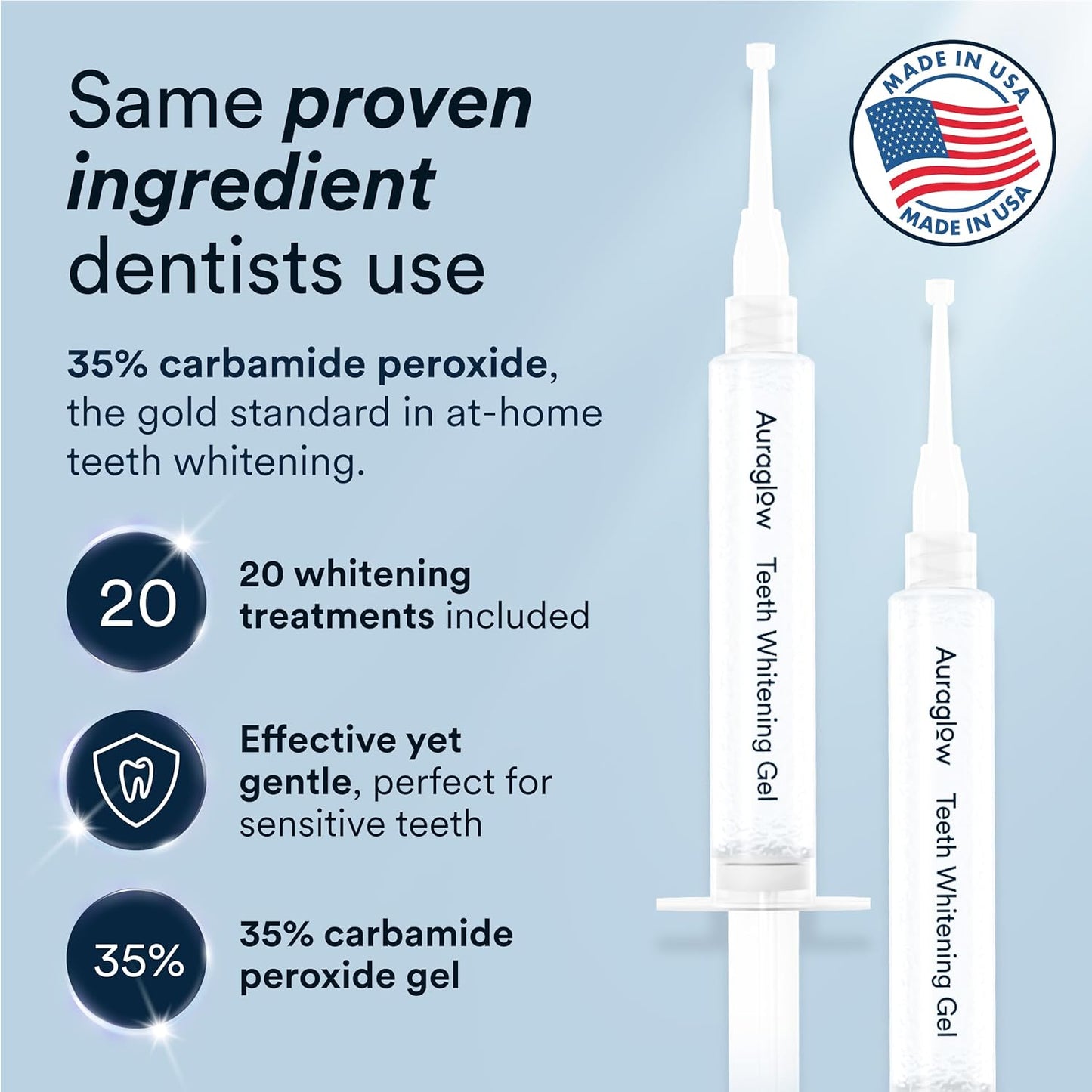 Teeth Whitening Kit, LED Accelerator Light, 35% Carbamide Peroxide Teeth Whitening Gel, 20+ Whitening Treatments, Whitens up to 10 Shades in 7 Days