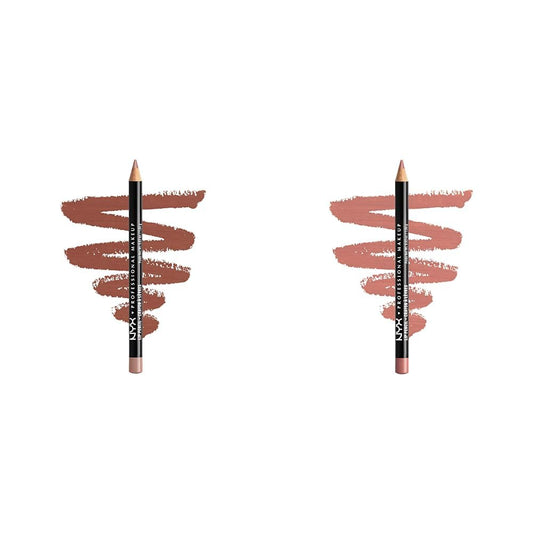 Slim Lip Pencil Coffee & Nude Pink Long Lasting Creamy Lip Liner 2-Pack