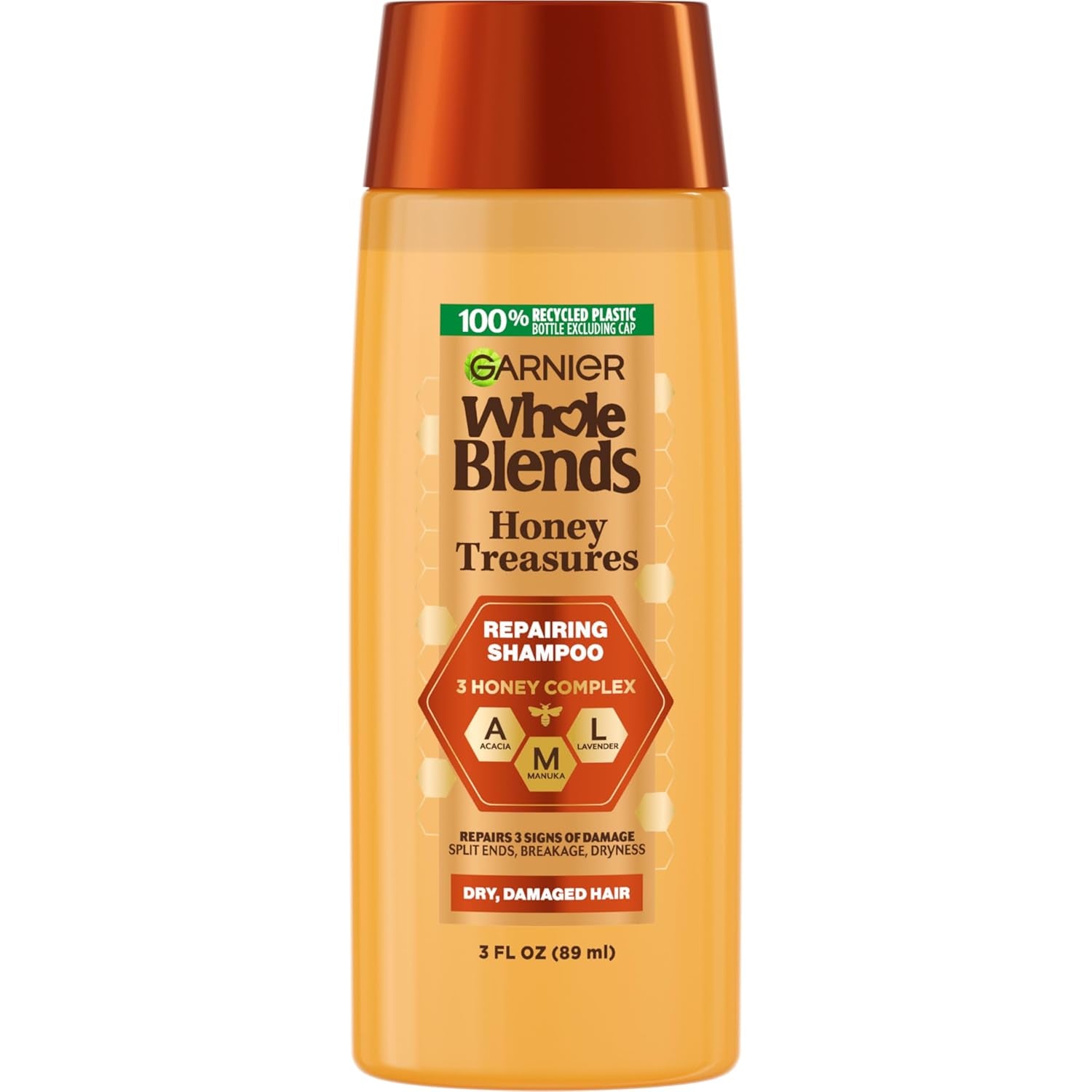 Whole Blends Honey Treasures Repairing Shampoo, for Dry, Damaged Hair, 3 Fl Oz (Travel Size), 1 Count (Packaging May Vary)