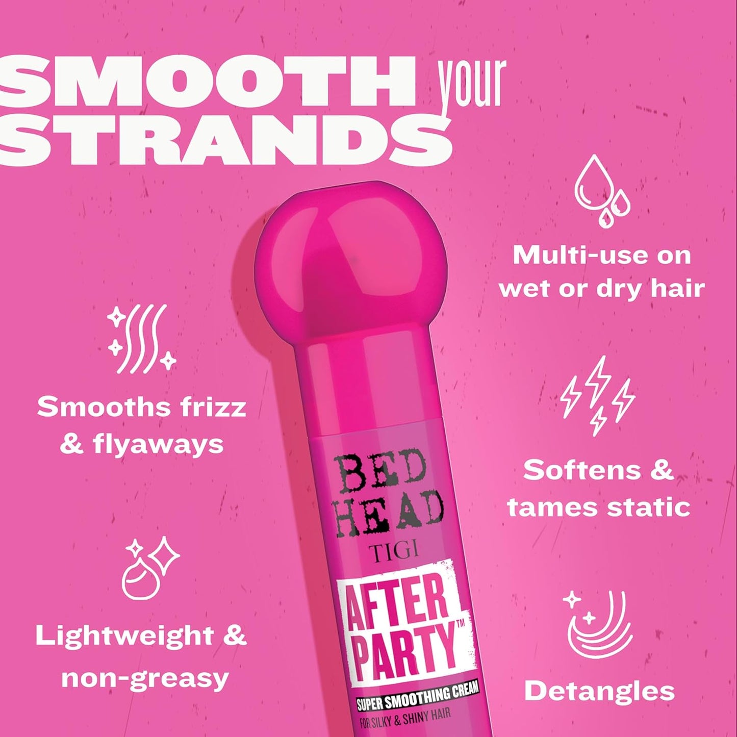 by  after Party Super Smoothing Cream – anti Frizz Hair Styling Product with Humidity Protection for Frizzy, Dull or Coarse Hair, 3.38 Fl. Oz.​
