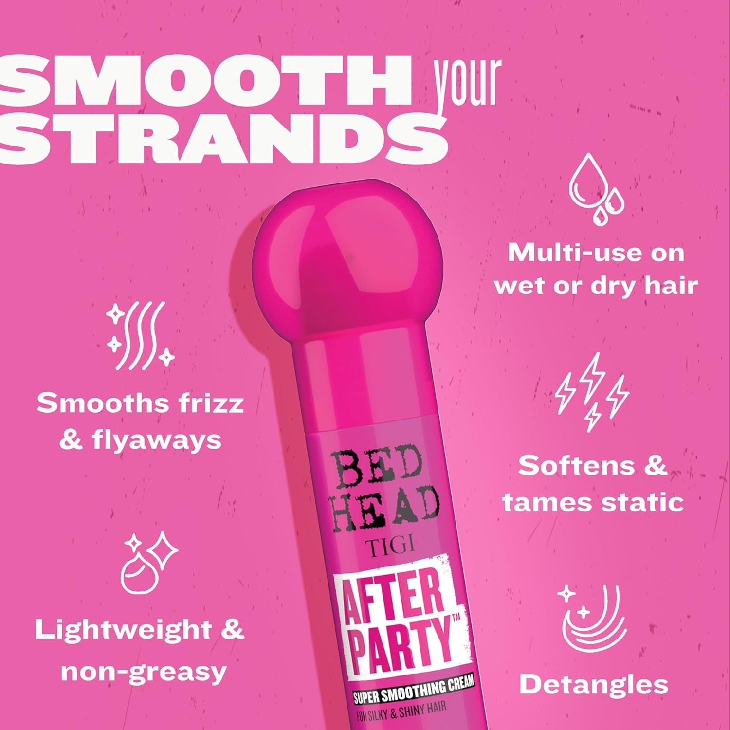 by  after Party Super Smoothing Cream – anti Frizz Hair Styling Product with Humidity Protection for Frizzy, Dull or Coarse Hair, 3.38 Fl. Oz.​
