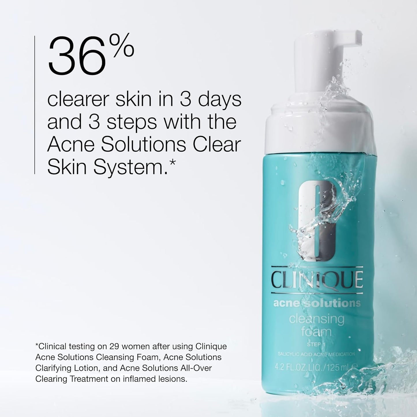 Acne Solutions Daily Foam Cleanser with 1.5% Salicylic Acid for Very Dry to Oily Skin Types | Prevents Acne + Unclogs Pores