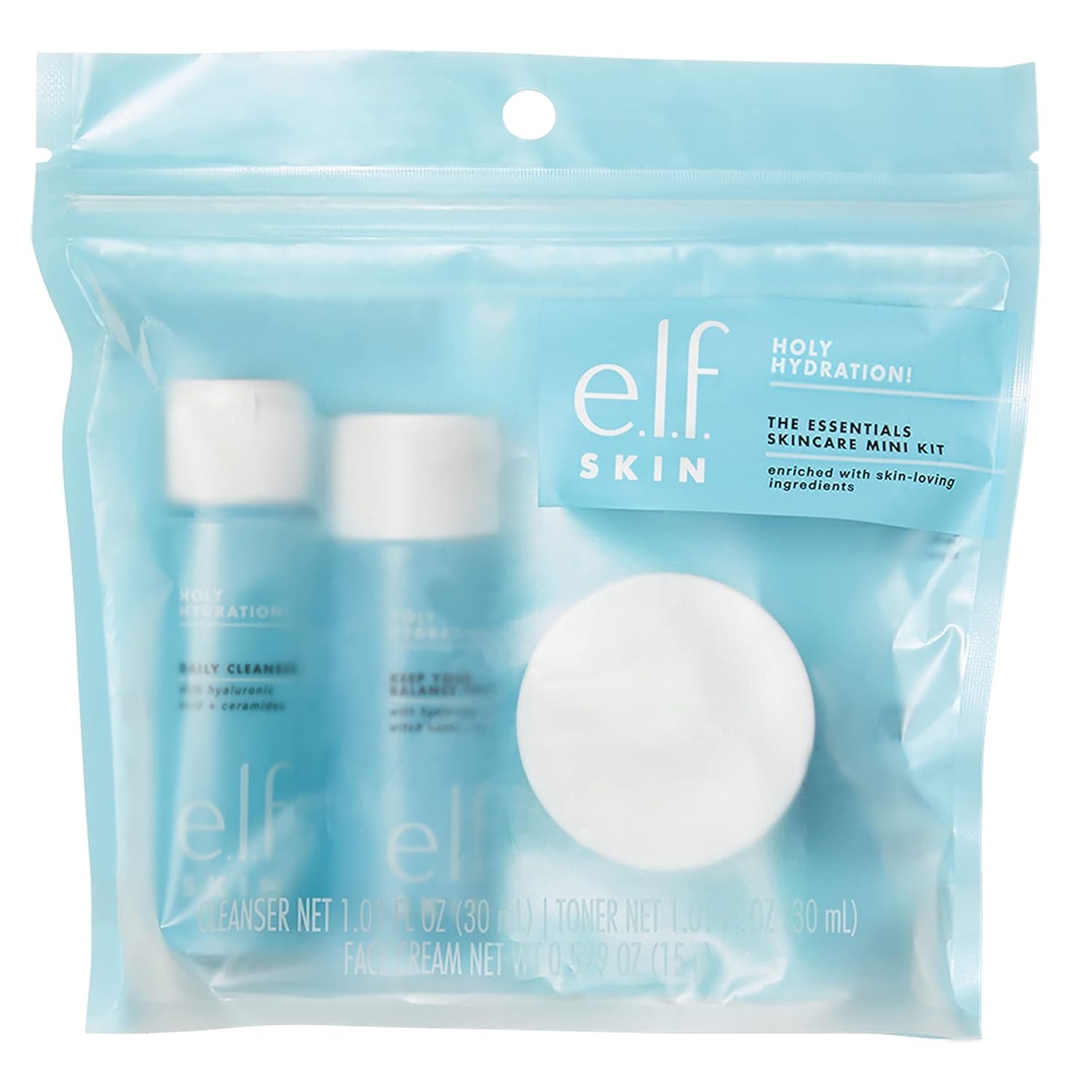 Skin Holy Hydration! the Essentials Mini Kit, Cleanser, Toner & Moisturizer for Hydrated & Balanced Skin, Tsa-Friendly Sizes