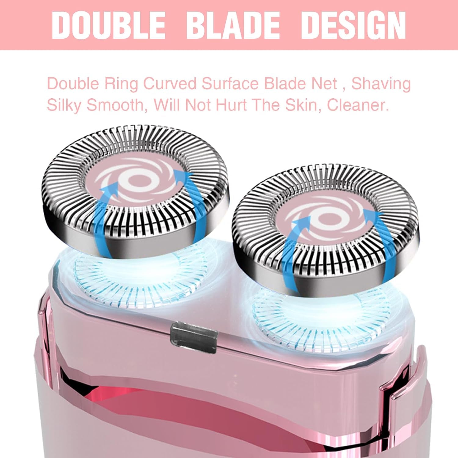 Facial Hair Remover for Women, Portable Mini Epilator, Painless Electric Shaver for Face Chin Lip Bikini Arms Underarm with LED Light USB Charging