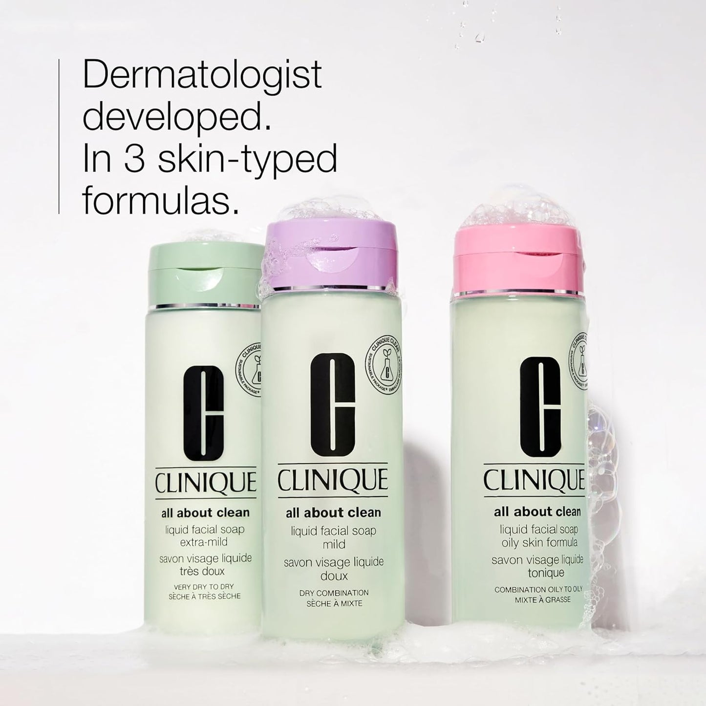 3-Step All about Clean Liquid Gentle Facial Cleanser Soap for Dry Combination Skin | Type 2