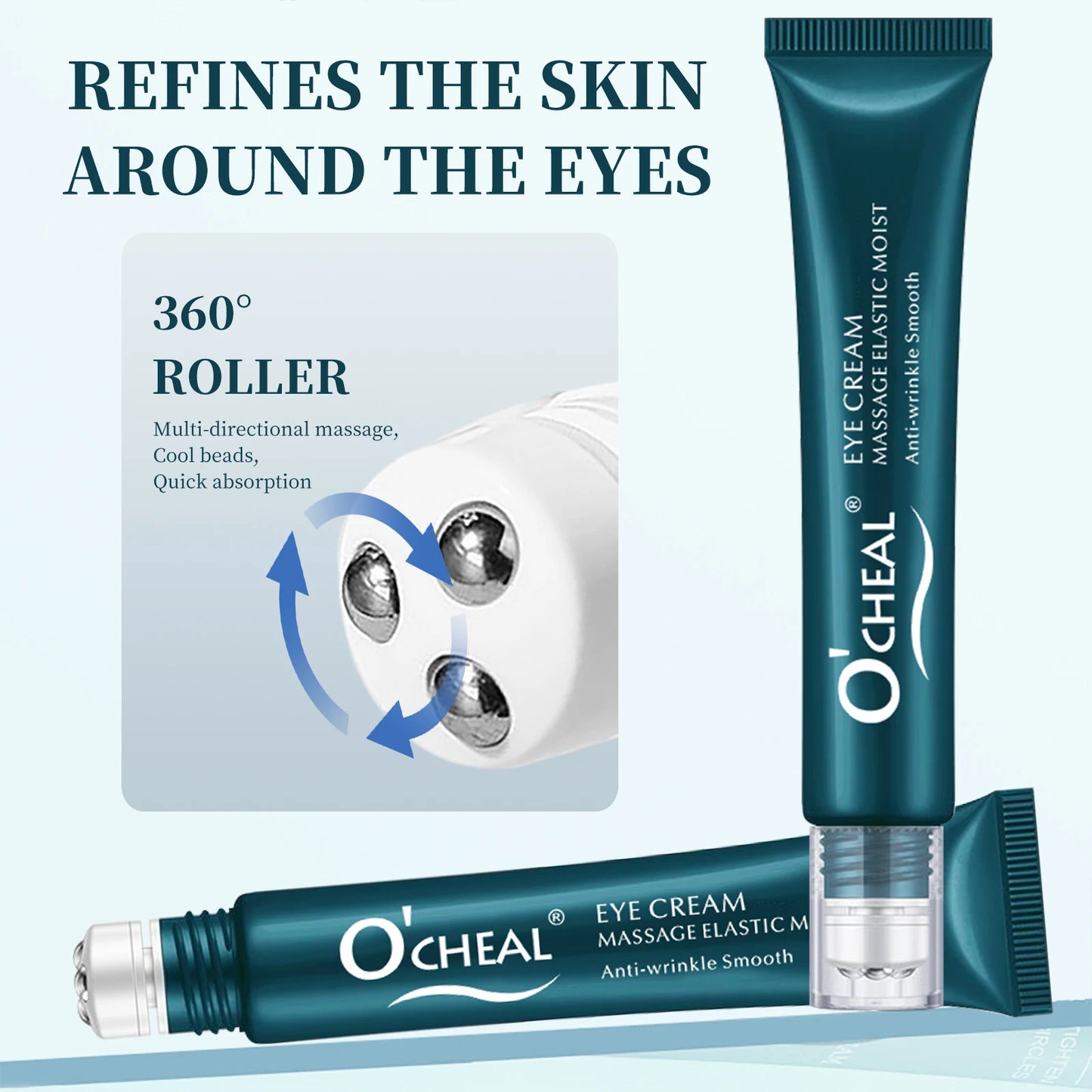 Roller Massager Eye Cream - Retinol Hyaluronic Acid -
