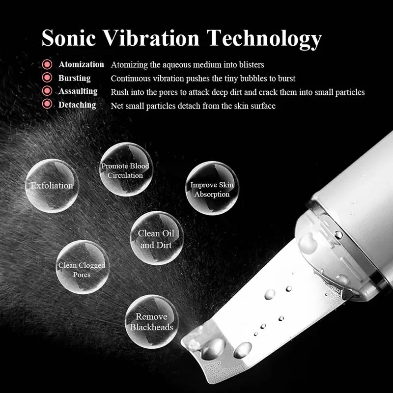 Ultrasonic Skin Scrubber Vibration Facial Lifting skin care