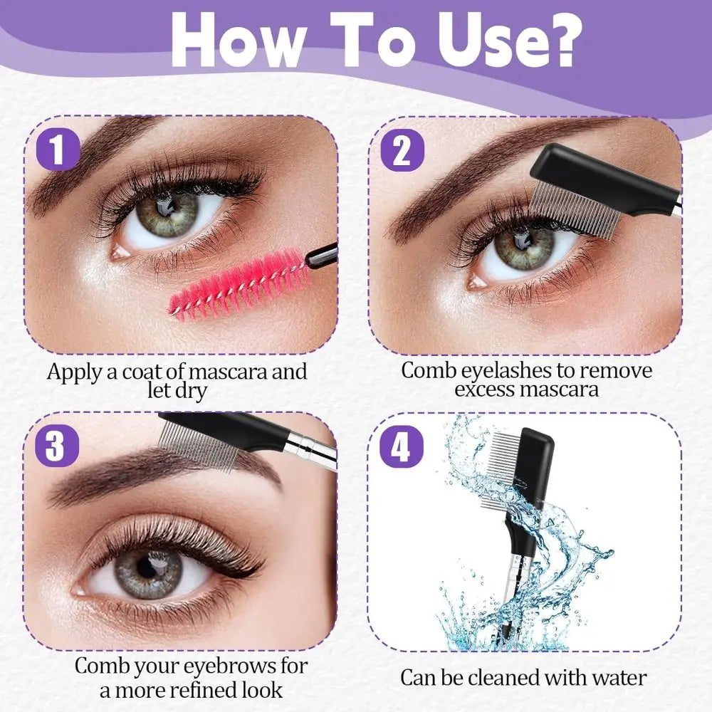 Eyelash Comb Metal Separator Tool