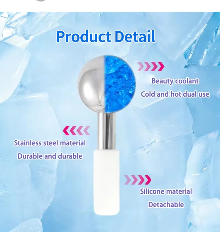 Stainless Ice Globes Facial Cooling Roller
