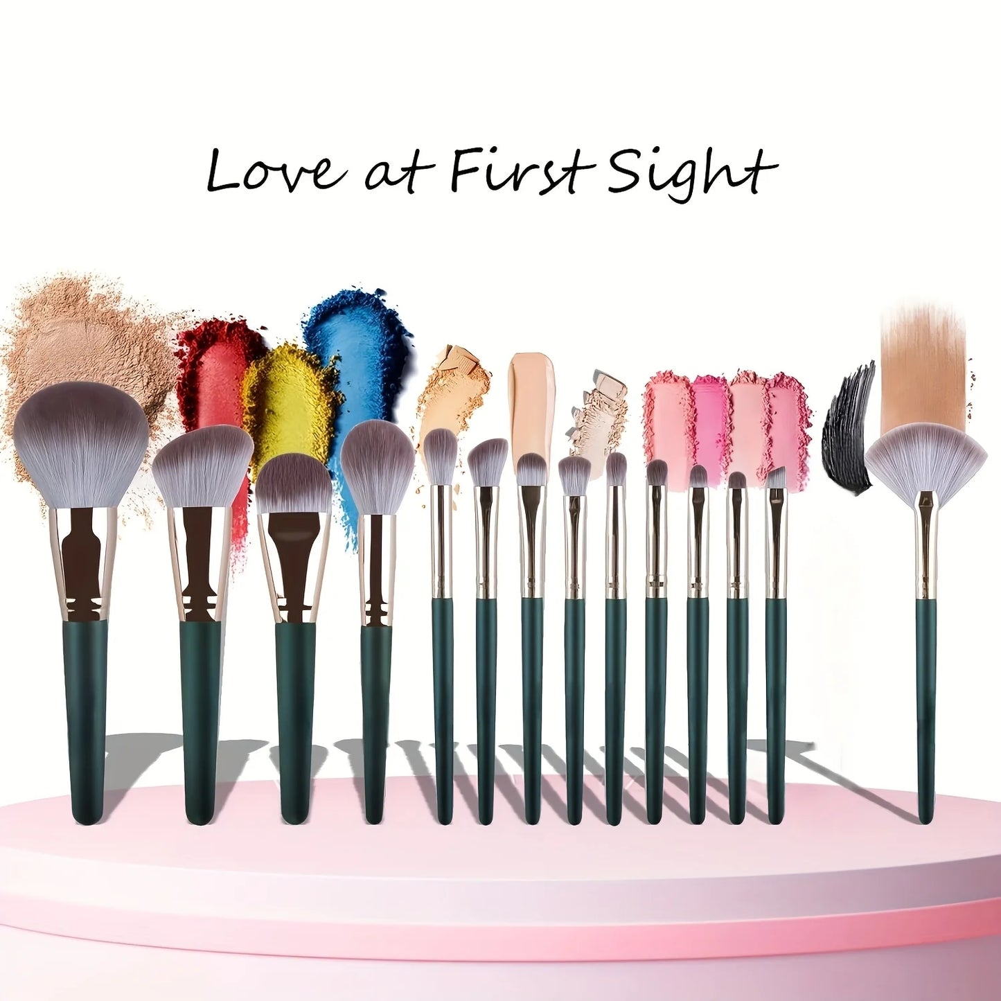 14-Piece Luxury Makeup Brush Set Professional Full Face And Eye Detail Brushes