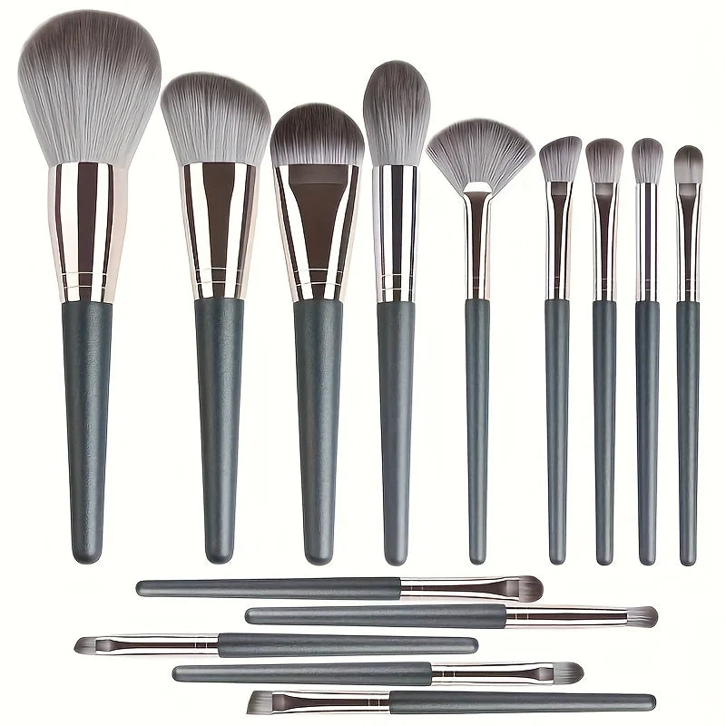 14-Piece Luxury Makeup Brush Set Professional Full Face And Eye Detail Brushes
