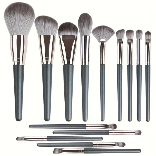 14-Piece Luxury Makeup Brush Set Professional Full Face And Eye Detail Brushes