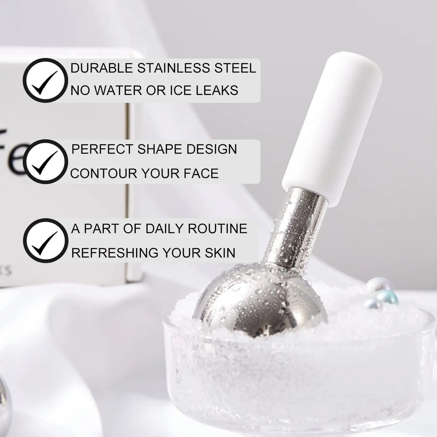 Stainless Ice Globes Facial Cooling Roller