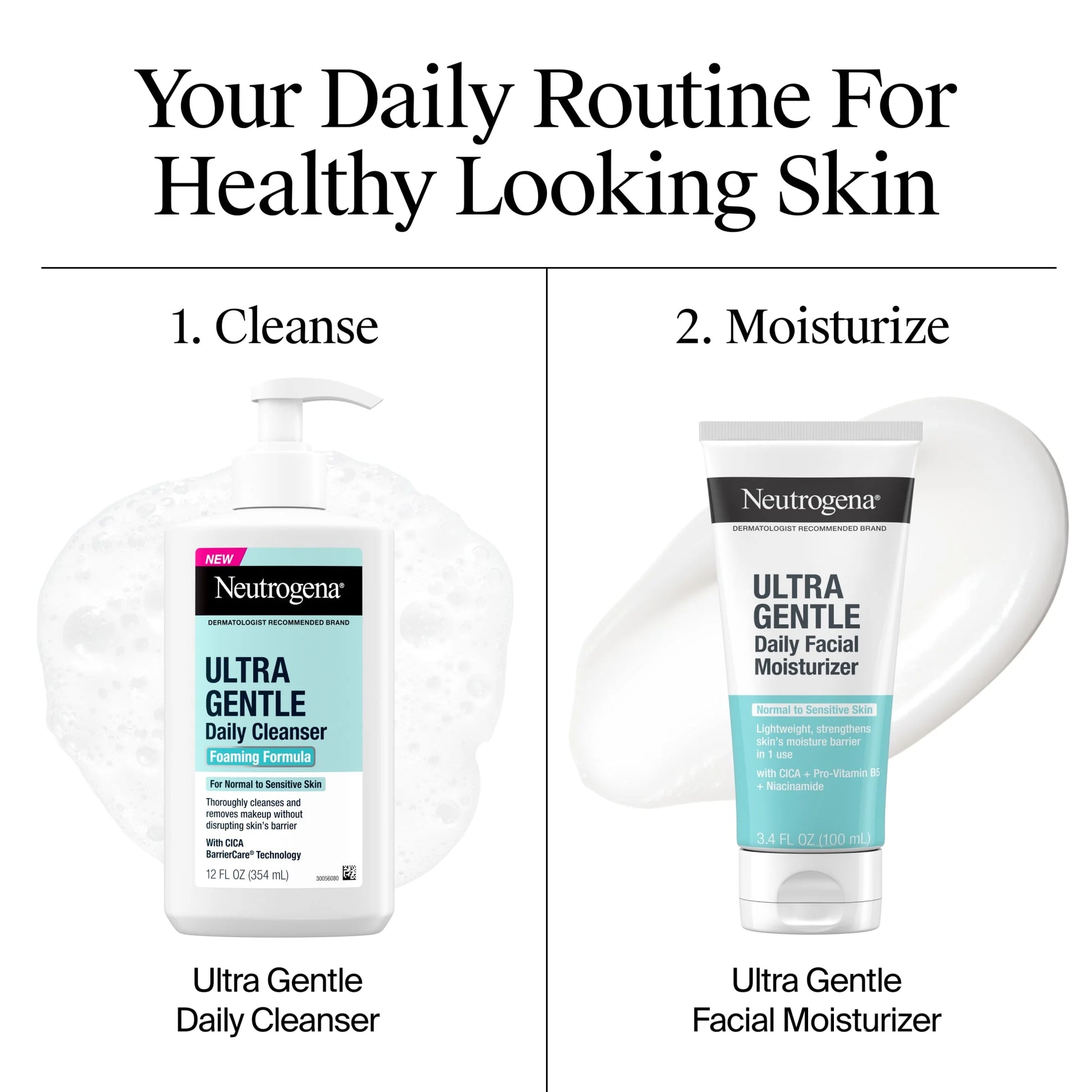 (2 Pack)  Ultra Gentle Daily Foaming Facial Cleanser, 12 Fl. Oz