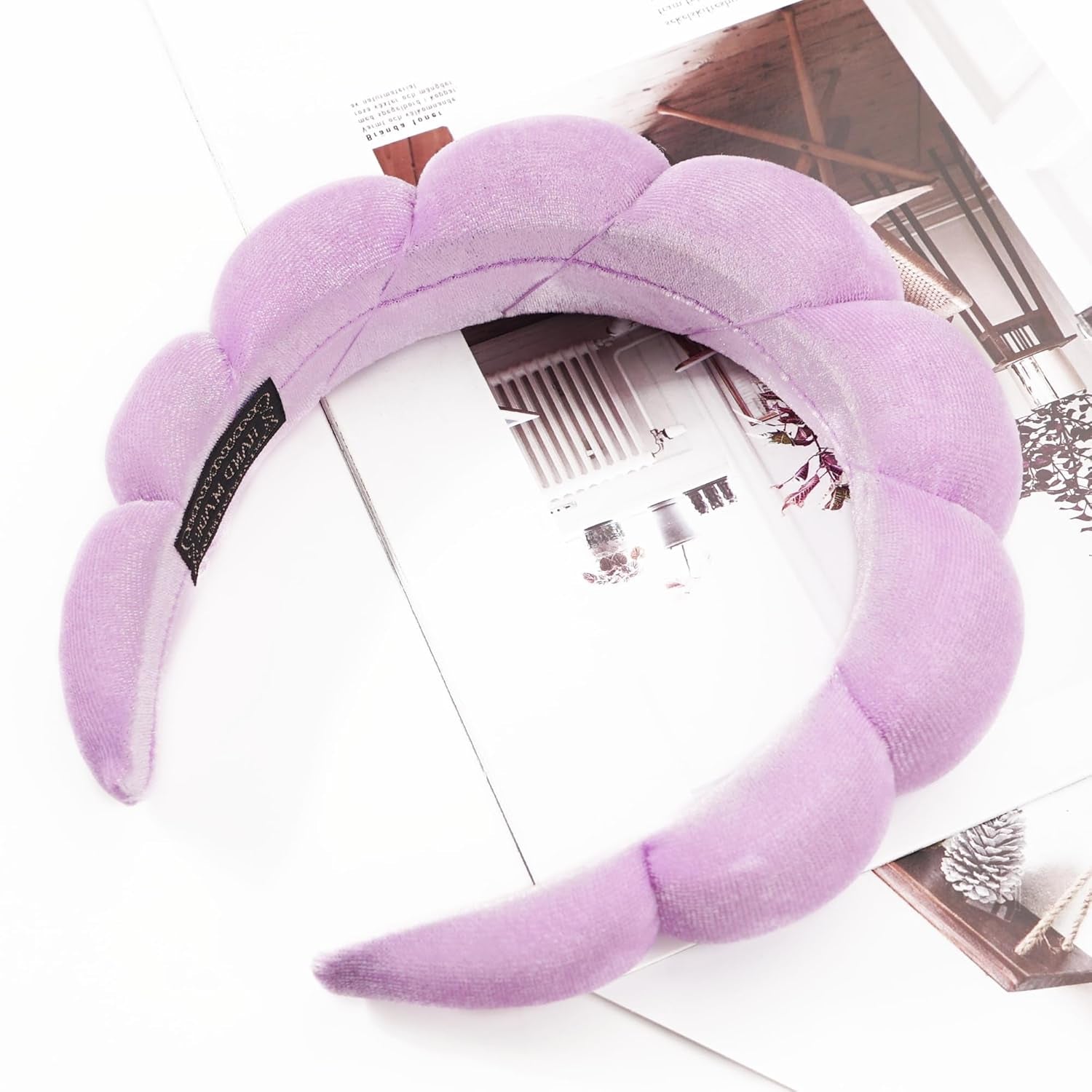 Spa Headband for Women Sponge Headband for Washing Face Clouds Soft Hairband Makeup Headbands for Women Girls Shower Makeup Skincare (Purple)