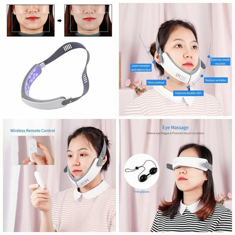 Electric V-Face Lift Red Blue Light Vibration Massage Skin Lifting Beauty Device
