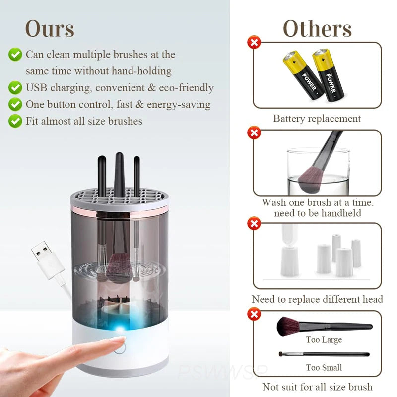  Portable Electric Makeup Brush Cleaner 