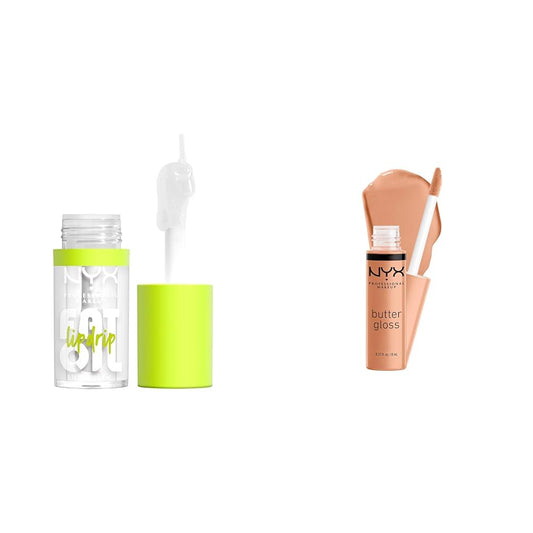 Fat Oil Lip Drip Gloss & Butter Gloss Lip Gloss Bundle - My Main (Clear) & Fortune Cookie (True Nude)