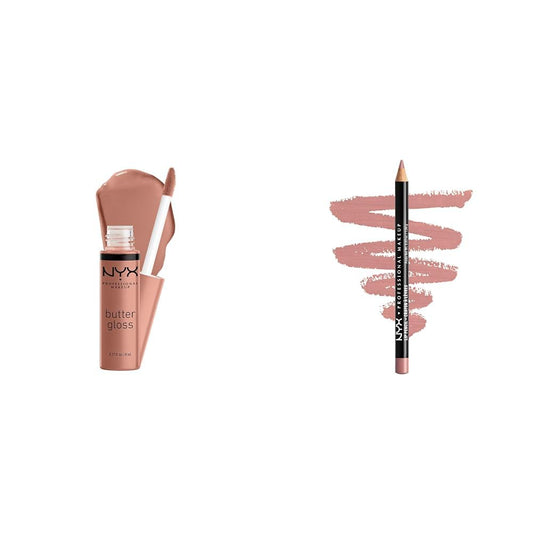 Butter Lip Gloss & Slim Lip Liner Pencil Bundle in Madeleine & Pale Pink, 1 Kit