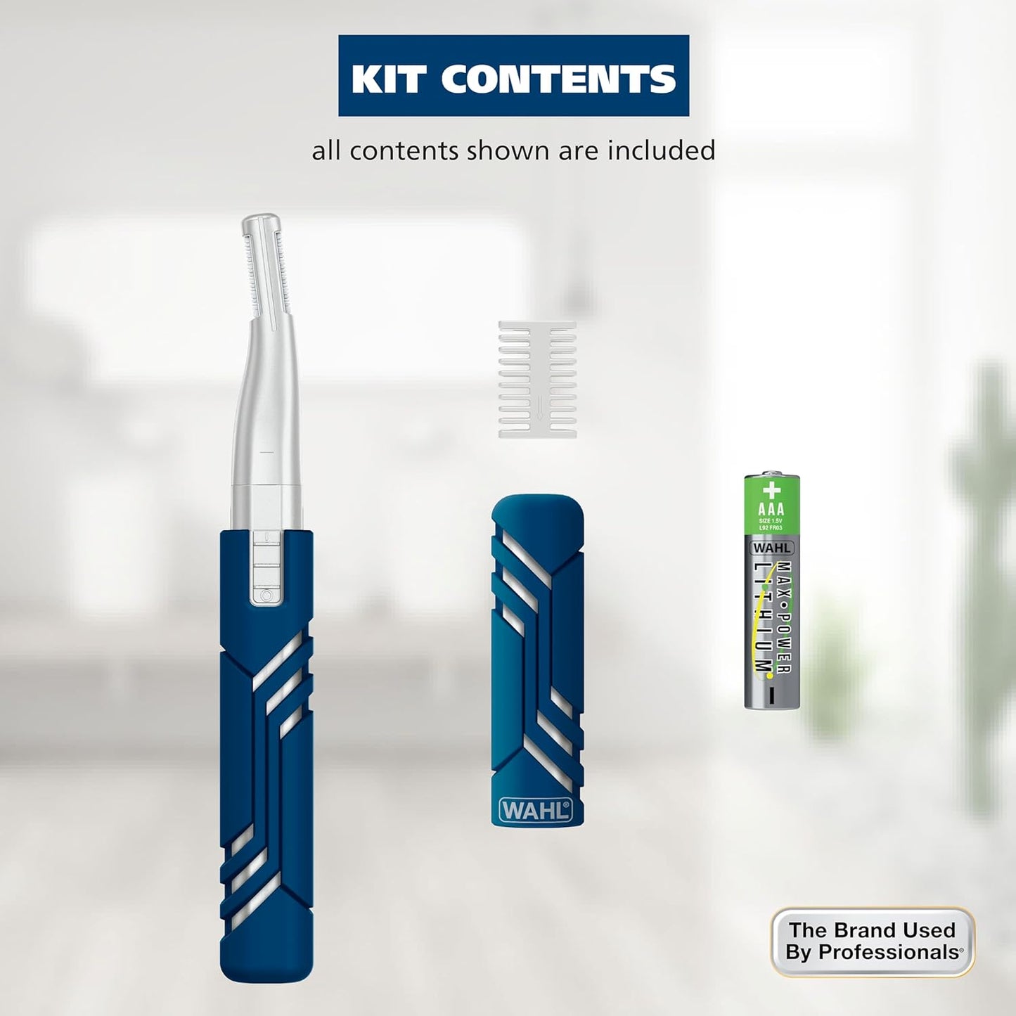 Dualtech® Lithium Battery Dual Sided Eyebrow, Bikini, and Facial Hair Removal Trimmer for Women with Rubber Grip – Model 3026636