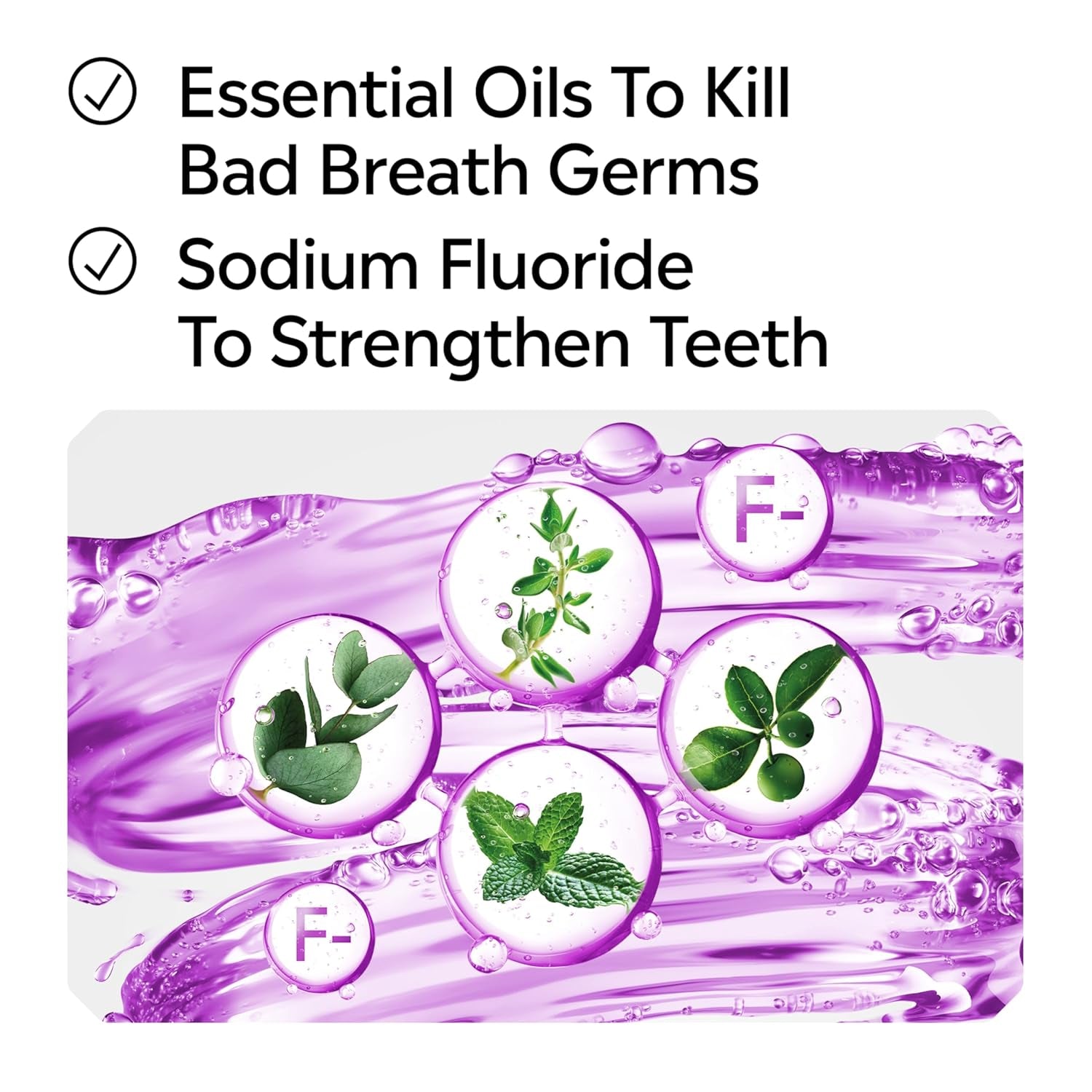 Total Care Anticavity Fluoride Mouthwash, 6 Benefits in 1 Oral Rinse Helps Kill 99% of Bad Breath Germs, Prevents Cavities, Strengthens Teeth, Fresh Mint, Twin Pack, 2 X 1 L