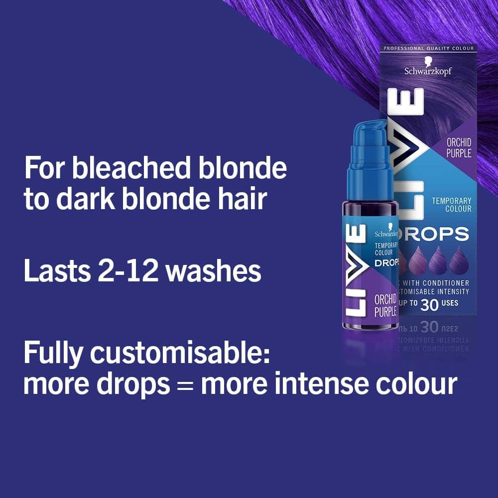Schwarzkopf Colour Drops, Vegan, Semi-Permanent, Purple Hair Dye (Pack of 2)